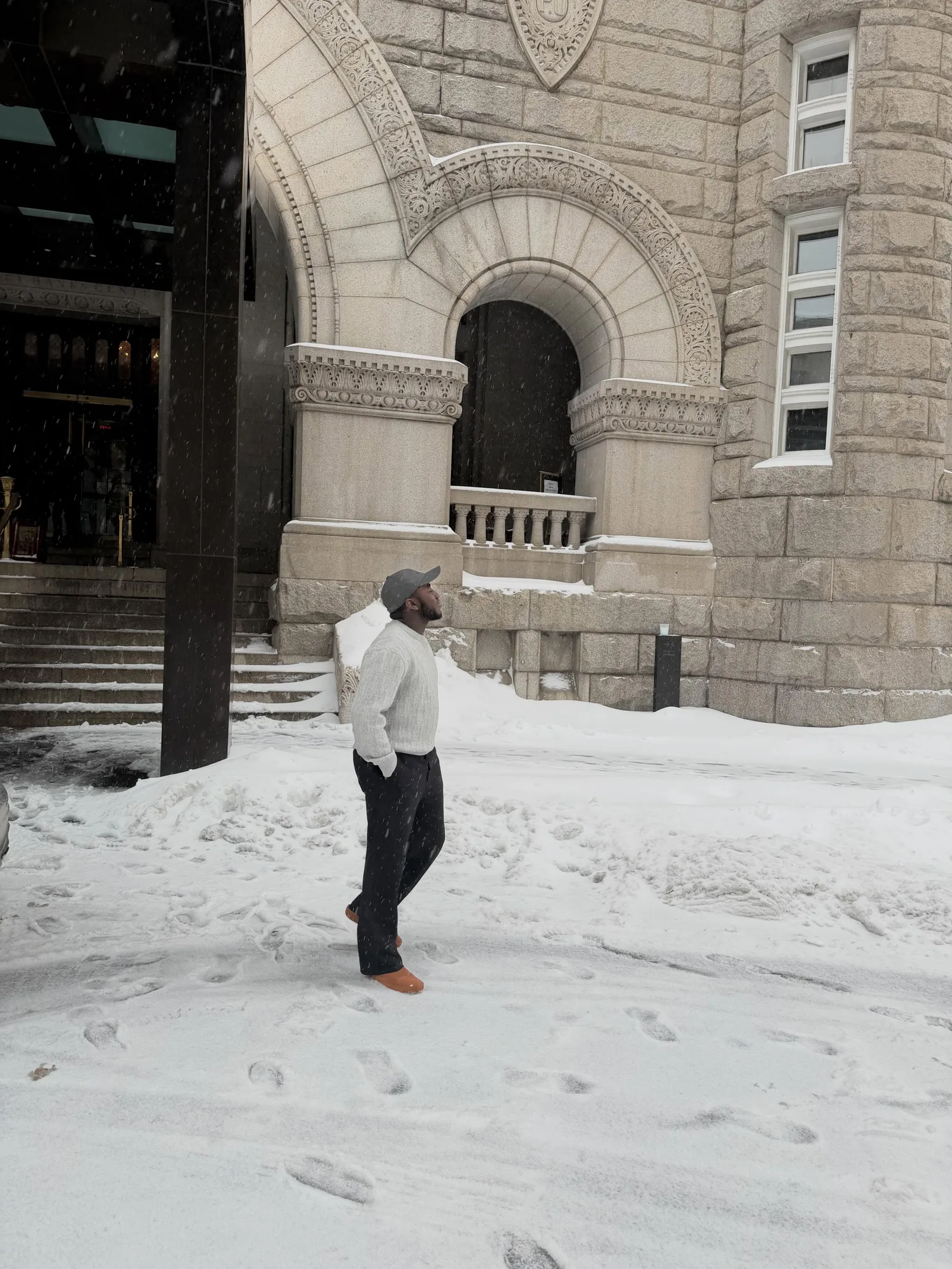 Ahmad Yari in the snow