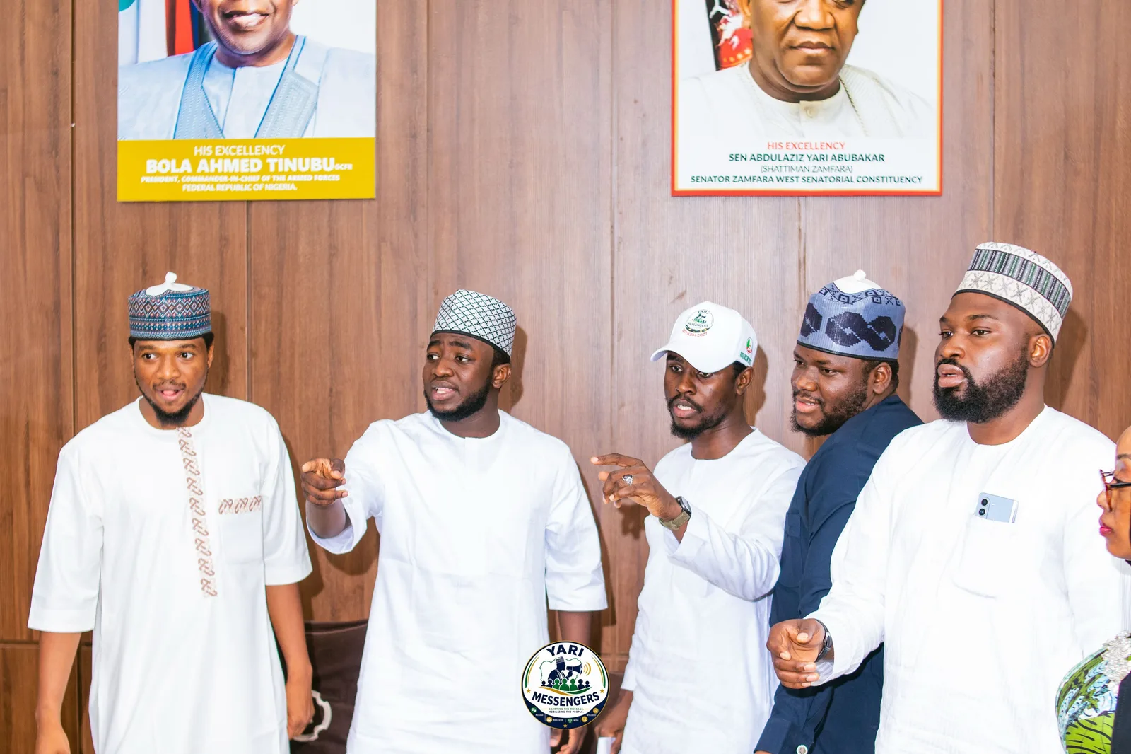 Members of the Yari Messengers National Executive with Ahmad Yari at his Abuja office