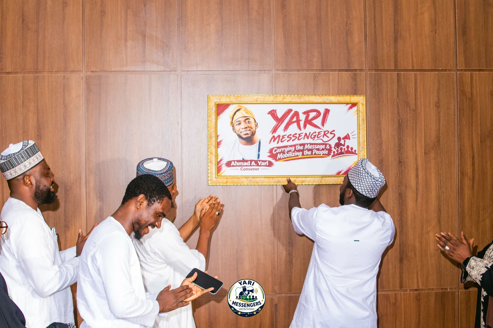 Members of the Yari Messengers National Executive with Ahmad Yari at his Abuja office