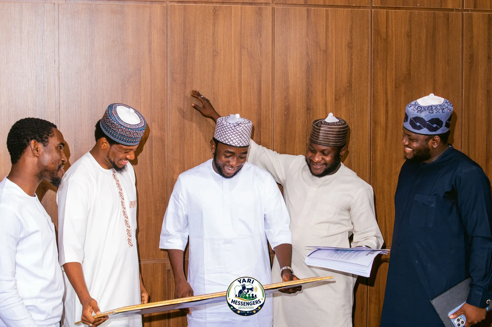 Members of the Yari Messengers National Executive with Ahmad Yari at his Abuja office