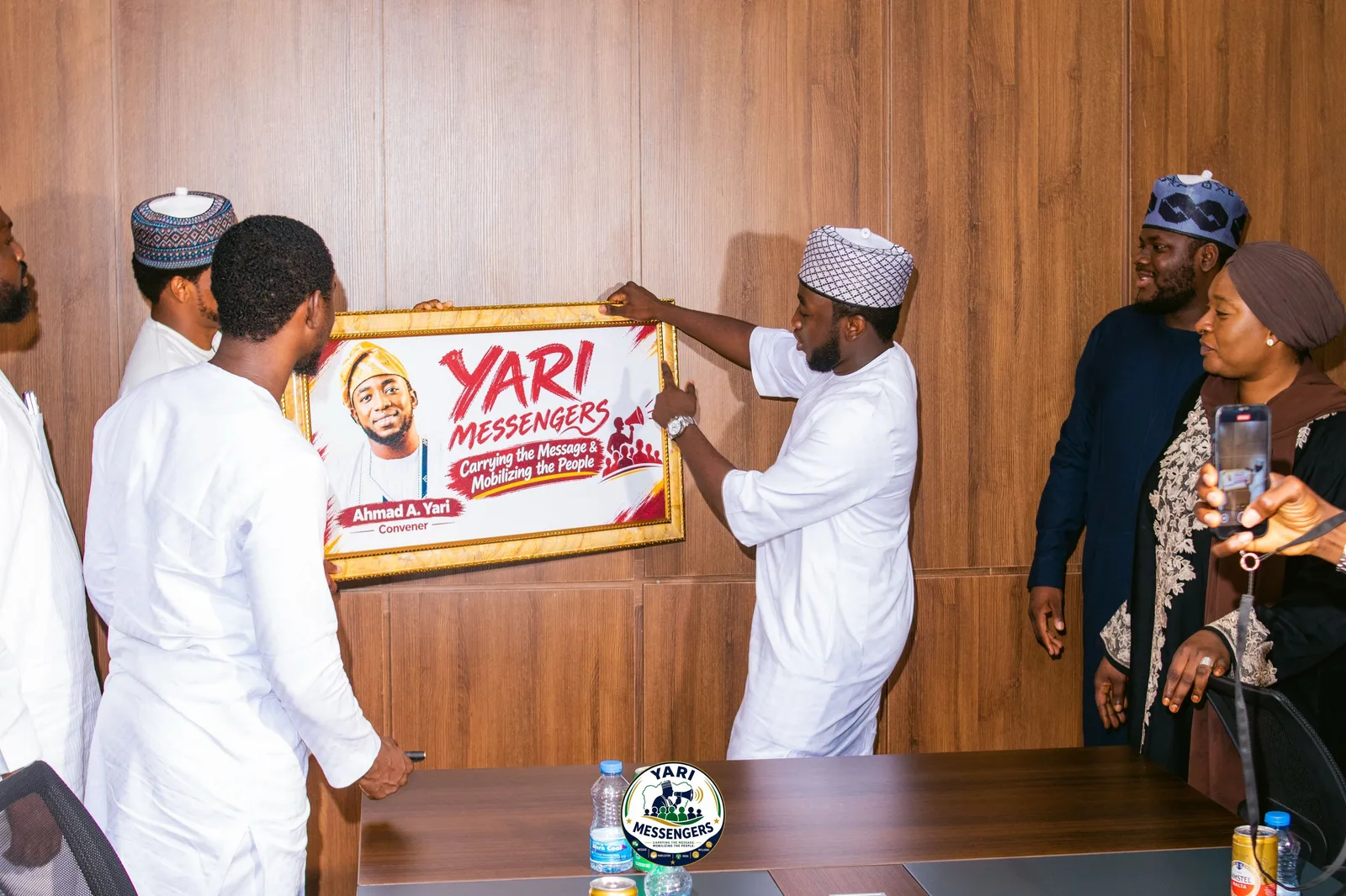 Members of the Yari Messengers National Executive with Ahmad Yari at his Abuja office